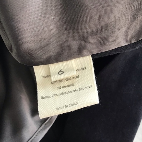 L’AGENCE Chevron Metallic Open Knit Yoke Velvet Pencil Dress Black Size 6 - Picture 8 of 12